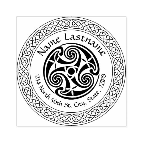 Celtic Knot  Spiral personalized rubber stamp
