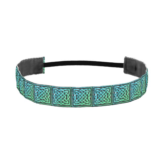 Celtic Knot - Square Blue Green Athletic Headband (Front)