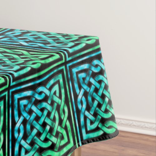 Celtic Knot _ Square Blue Green Black Tablecloth