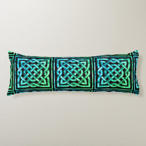 Celtic Knot _ Square Blue Green Body Pillow