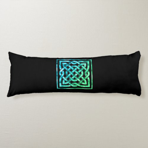 Celtic Knot _ Square Blue Green Body Pillow