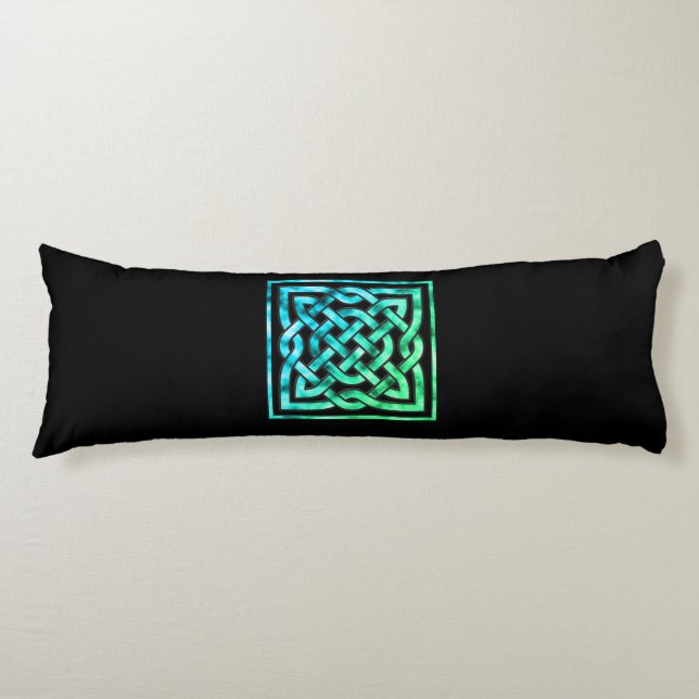 Celtic Knot - Square Blue Green Body Pillow (Front)