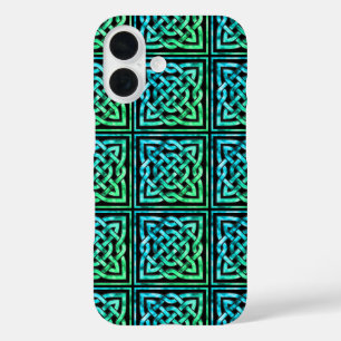 Celtic Knot - Square Blue Green iPhone 16 Case