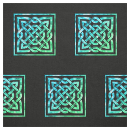 Celtic Knot - Square Blue Green Design Fabric