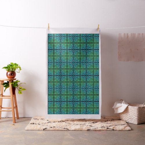 Celtic Knot _ Square Blue Green Fabric