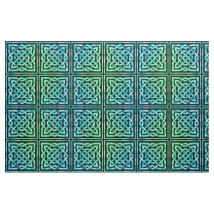 Celtic Knot - Square Blue Green Fabric