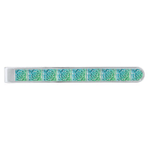 Celtic Knot - Square Blue Green Tie Bar