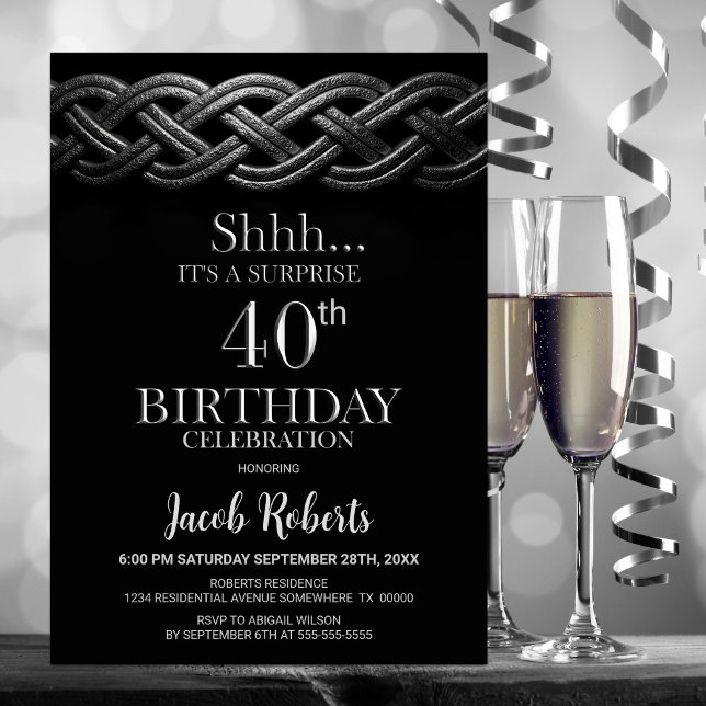 Celtic Knot Surprise 40th Birthday Party Invitation (Creator Uploaded)