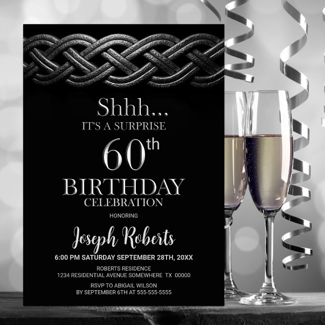 Celtic Knot Surprise 60th Birthday Party Invitation (Creator Uploaded)