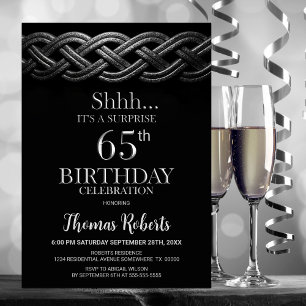 Celtic Knot Surprise 65th Birthday Party Invitation