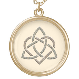 Celtic Knot Symbol Gold Plated Necklace