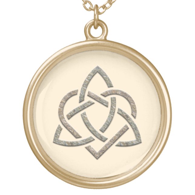 Celtic Knot Symbol Gold Plated Necklace (Front)
