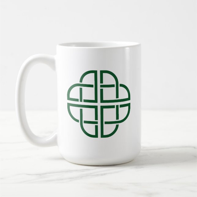 Celtic Knot – Symbol of the Four-Leaf Clover Coffee Mug (Left)