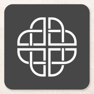 Celtic Knot – Symbol of the Four-Leaf Clover Square Paper Coaster