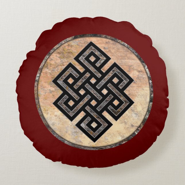 Celtic Knot Talking Canyons, New Mexico Round Pillow (Front)