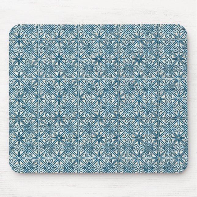 Celtic Knot Teal Blue Pattern Mouse Pad (Front)