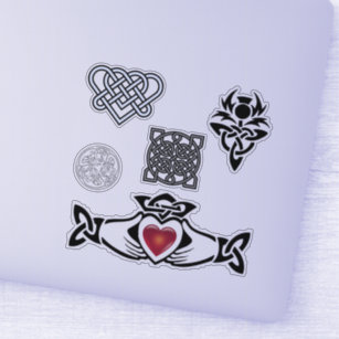 Celtic Knot Thistle Claddagh Vinyl Cutout Sticker