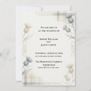 Celtic Knot Thistle Scottish Wedding Invitation