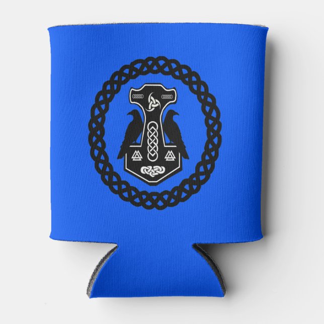 Celtic Knot Thor's Hammer Can Cooler (Front)