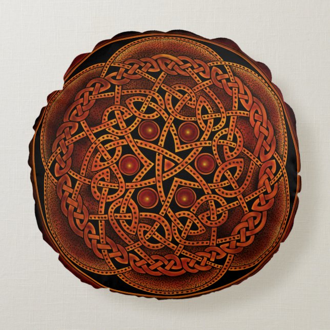 Celtic Knot Throw Round Pillow (Front)