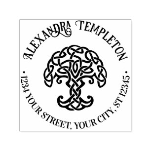 Celtic Knot Tree of Life #1P Name Return Address Self-inking Stamp
