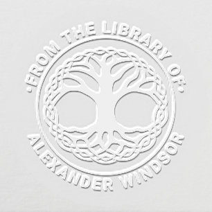 Celtic Knot Tree of Life #2F Library Book Name Embosser