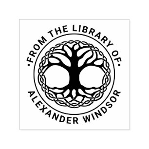 Celtic Knot Tree of Life #2F Library Book Name Self-inking Stamp