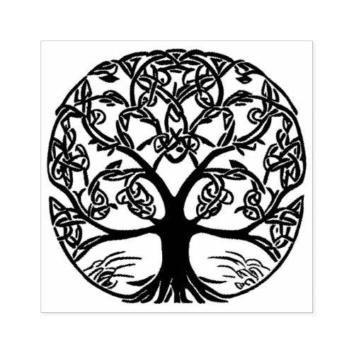Celtic Knot Tree of Life Design Rubber Stamp