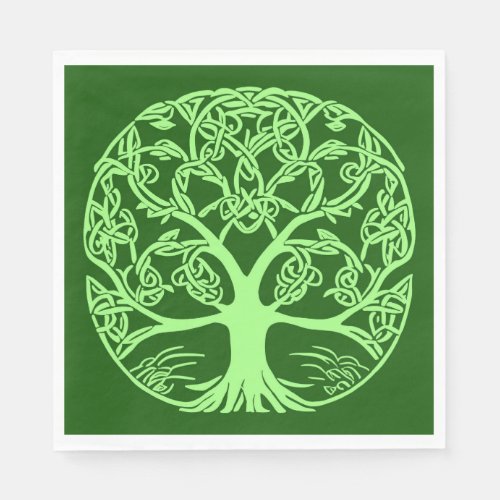 Celtic Knot Tree of Life Emerald Green  Napkins