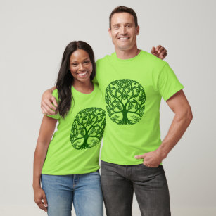 Celtic Knot Tree of Life in Green  T-Shirt