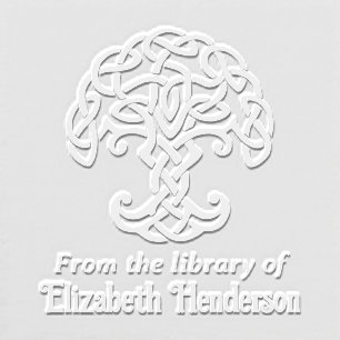 Celtic Knot Tree of Life SQ Library Book Name Embosser