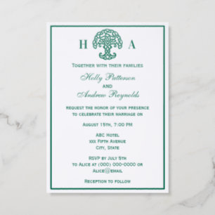 Celtic Knot Tree of Life Wedding Letterpress Photo Cards