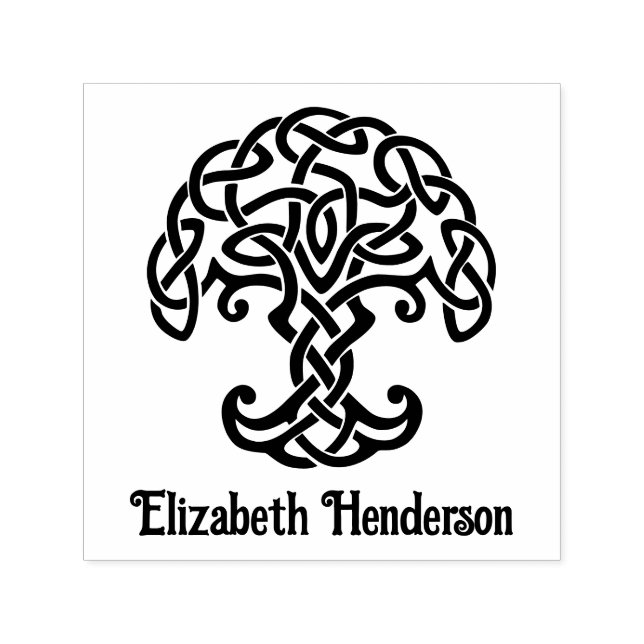 Celtic Knot Tree of Life with Optional Name Self-inking Stamp (Design)