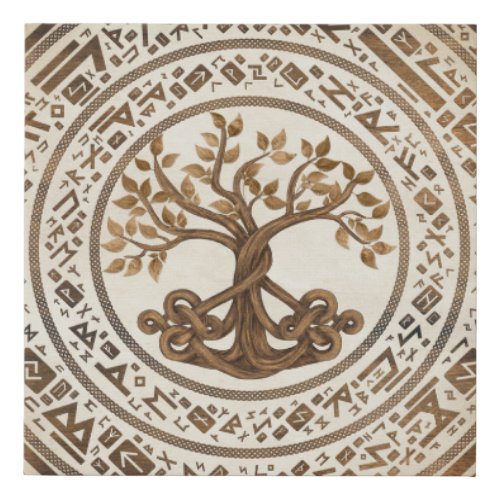 Celtic Knot Tree of life _Yggdrasil Faux Canvas Print