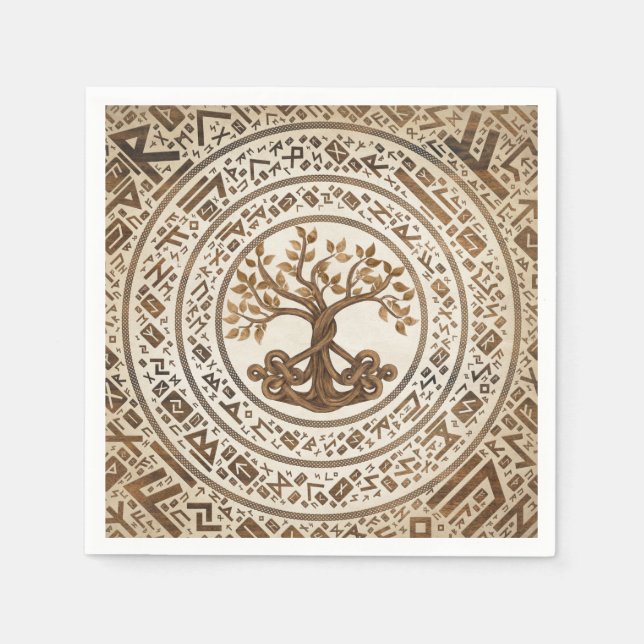 Celtic Knot Tree of life -Yggdrasil Napkins (Front)