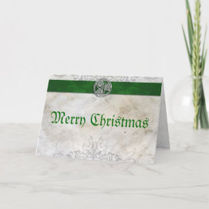 Celtic Knot Triskelion Red  Christmas Card