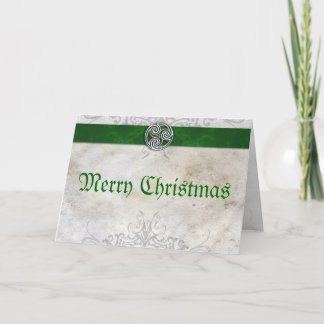 Celtic Knot Triskelion Red Christmas Card