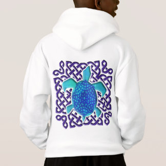 Celtic Knot Turtle (Blue) 2Side Kids' Swtshrts Hoodie