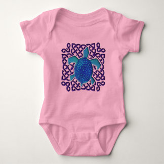 Celtic Knot Turtle (Blue Baby Bodysuit