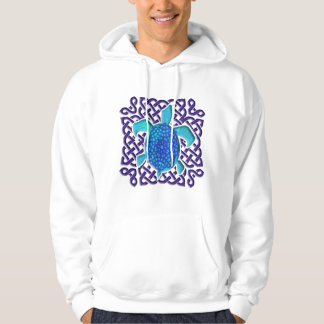 Celtic Knot Turtle (Blue) Hoodies
