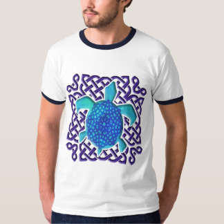Celtic Knot Turtle (Blue) Shirts