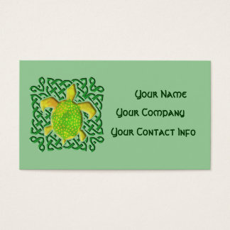 Celtic Knot Turtle (Green) Business Card Template