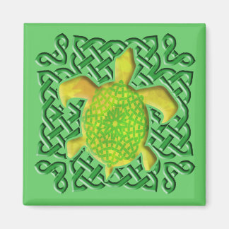 Celtic Knot Turtle (Green) Magnets