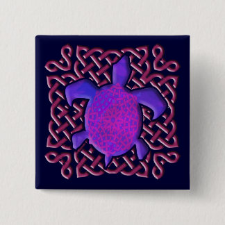 Celtic Knot Turtle (Purple) Button