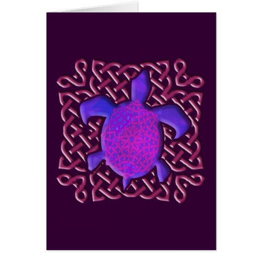 Celtic Knot Turtle (Purple) Cards (Front)