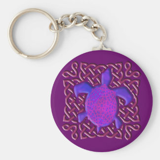 Celtic Knot Turtle (Purple) Keychain