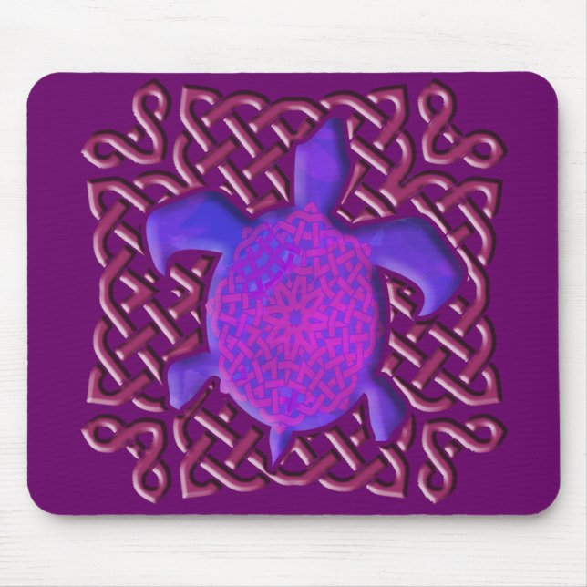 Celtic Knot Turtle (Purple) Mousepad (Front)