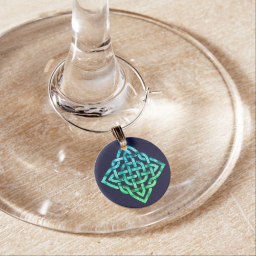 Celtic Knot Wine Charm _ Blue Green Design
