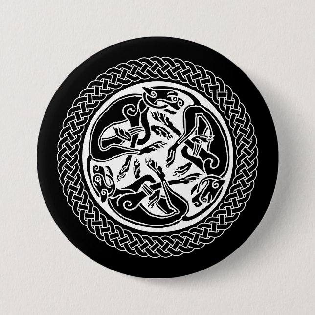Celtic Knot with Hounds Button (Front)