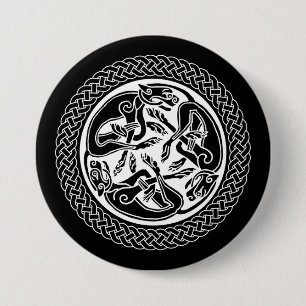 Celtic Knot with Hounds Button